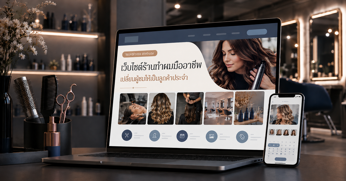 เว็บไซต์ร้านทำผมพร้อมระบบจอง เว็บไซต์ WordPress สำหรับธุรกิจ