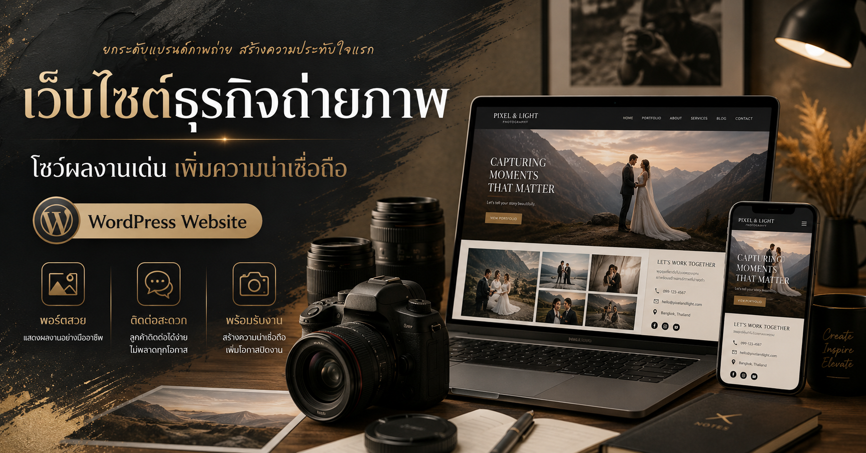 เว็บไซต์ธุรกิจถ่ายภาพสร้างความน่าเชื่อถือ เว็บไซต์ WordPress สำหรับธุรกิจ