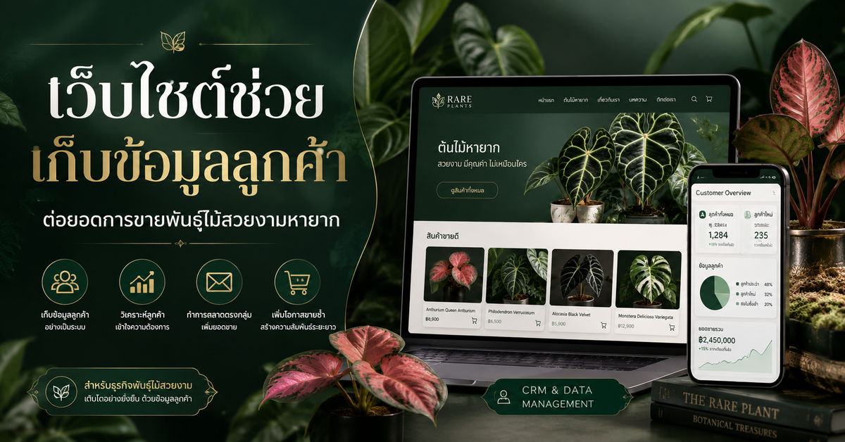 เว็บไซต์ช่วยเก็บข้อมูลลูกค้าและต่อยอดการขายพันธุ์ไม้สวยงามหายากได้อย่างไร