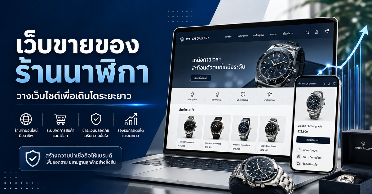 รับทำเว็บขายของ ร้านนาฬิกา: วางเว็บไซต์เพื่อเติบโตระยะยาว