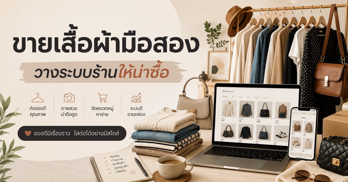 รับทำเว็บขายของ เสื้อผ้าและกระเป๋ามือสอง: วางระบบร้านอย่างไร