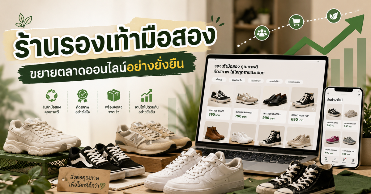 รับทำเว็บขายของ ร้านรองเท้ามือสอง ขยายตลาดออนไลน์ได้อย่างยั่งยืน
